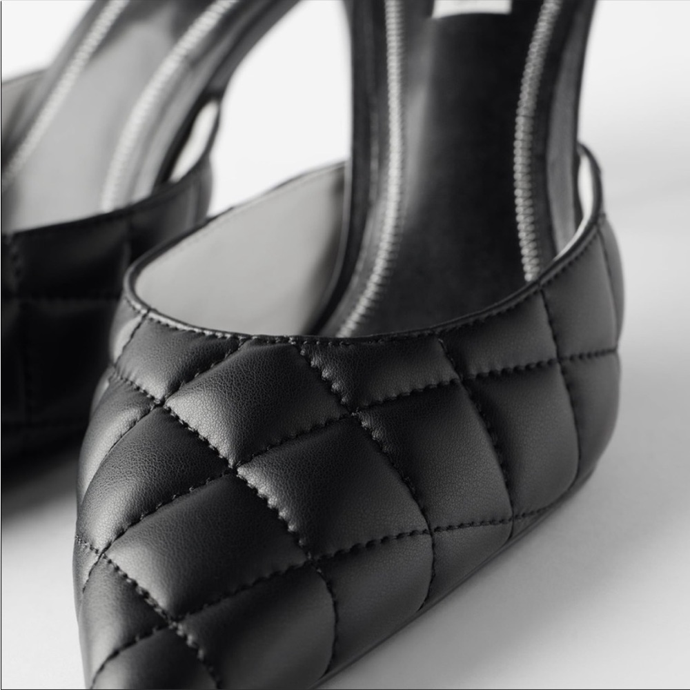 Zara Quilted Healed Mules - Picture 6 of 11